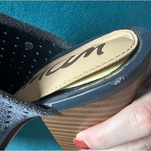 Sam Edelman Bates Denim Perforated Suede Mules - Size 7.5 - Picture 6 of 10